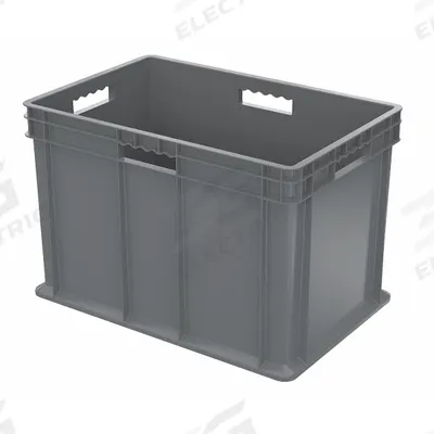 AKRO-MILS Straight Wall Tote: 26.6 gal, 23 3/4 in x 15 3/4 in x 16 1/8 in, Stacking Capable - Solid Straight-Wall Containers