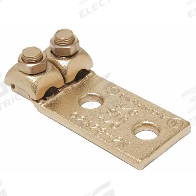 BURNDY Wire Connector: 4 AWG – 1 AWG Wire Sizes, 3/8 in Stud Size - Straight Mechanical Lugs