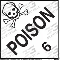 JJ KELLER DOT Container Placard: Poison, 10 3/4 in x 10 3/4 in, 10 3/4 in Label Ht, Polystyrene (MPN 751). Key specifications — Brand: JJ KELLER; Message: Poison.
