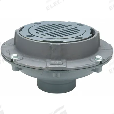 ZURN Floor Drain: 12 in Overall Dia, 4 in Nominal Pipe Size, No Hub, Cast Iron - Area Drains