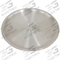 CRESTWARE Sauce Pot Cover: 28 qt Compatible Pot Capacity, Aluminum, NSF Certified (MPN SAUC28). Key specifications — NSF Certified: Yes; Body Material: Aluminum; Brand: CRESTWARE; Handle Material: Aluminum; Handle Type: Riveted; Material: Aluminum.