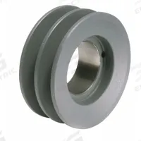 APPROVED VENDOR V-Belt Pulley: 2BK36, 2 Groove, 3.75 in OD, Bushed Bore, H/QT, Cast Iron. Key specifications — Pulley Industry Number: 2BK36; Pitch Diameter: 3 in (4L, A); For Belt Section (broad, with similar types): 4L, A, or AX.