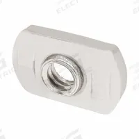 T-Slot Framing System Fastener: 1/4"-20 Size, 125 1/16 in Thread Lg, 15 Series, Single Center (MPN 3686-10). Key specifications — Fastener Type: T-Nut; Material: Stainless Steel; T-Slot Fastener Type: T-Nut; Threaded Hole Location: Single Center; Compatible Series: 80/20 15 Series; System of Measurement: Inch; Brand: 80/20; Mounting Type: Slide-In.
