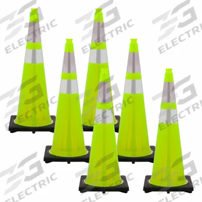 MR. CHAIN Traffic Cone: MUTCD/NCHRP-350, 36 in Cone Ht, Green, High-Intensity Prismatic - Traffic Cones for Roadway Use