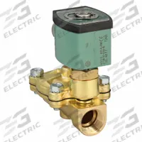 REDHAT Solenoid Valve: 2-Way, Normally Open, 3/4 in Pipe Size, 120V AC, Watertight, High Flow (MPN 8210G013). Key specifications — attr985516: 3/4 in; attr985521: 120V AC; attr985484: REDHAT; attr985485: Watertight.
