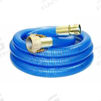 Suction and Discharge Hose: 2 in Hose Inside Dia., 90 psi, Blue/Clear, 2 in x 2 in Fitting Size (MPN BWS200-15CN). Key specifications — Temp. Range: -40° to 150°F; Hose Color: Clear; Brand: KURIYAMA.