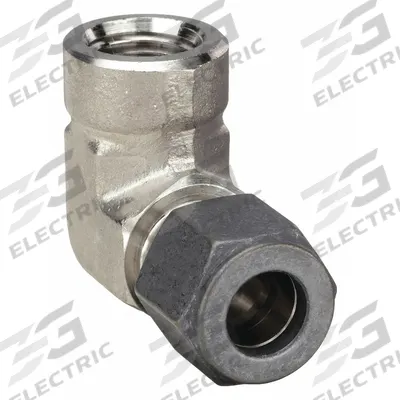 PARKER Compression Fitting Elbow: 1/2 in OD x 1/4 in Pipe Fitting Size - Single-Ferrule Stainless Steel Fittings