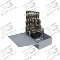 CLE-LINE Jobber Length Drill Bit Set: 29 Pc, 1/16" to 1/2" by 64ths, 135° Split Point, 3-Flats Shank (MPN C18125). Key specifications — attr1236168: Metal Index.