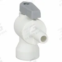 PARKER Manual Two-Way Ball Valve: 1/4 in, Polypropylene, Angle, Barb x FNPT, One-Piece, Lever (MPN PBPP6VFE4). Key specifications — Brand: PARKER; Handle: Lever.