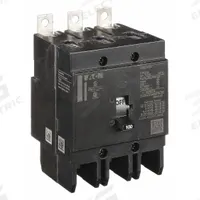 EATON Miniature Circuit Breaker: 100 A, 277/480V AC, Three Phase, 14kA at 277/480V AC, 3 Poles, Std (MPN GHB3100). Key specifications — attr195951: 100 A; attr195952: 277/480V AC; attr195953: Three; attr195954: 14kA at 277/480V AC; attr195958: Standard; attr195955: Eaton Powerline Panelboards; attr211136: EATON.