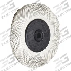 SCOTCH-BRITE Radial Bristle Brush: Type C, 7 5/8 in Dia x 1 in Wd, 1 1/4 in Arbor, Ceramic, 120 Grit (MPN 7100138338). Key specifications — Brand: SCOTCH-BRITE.