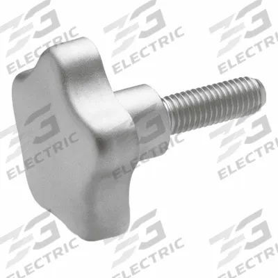 JW WINCO Hand Knobs; Star Knobs: 5 Point, Stainless Steel, M10 Thread, 30 mm Thread Lg - Corrosion-Resistant 5-Arm Knobs with Threaded Stud