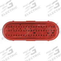 MAXXIMA Stop/Turn/Tail Light: LED, Stop Light, Red, Oval, 2 3/16 in Overall Ht, 6 3/8 in Overall Wd (MPN M63100R). Key specifications — Standards: SAE J585E; Electrical Connection: PL-3 Connector; Brand: MAXXIMA; Installation Type: Permanent; Lens Color: Red; Mount Type: Grommet; Lighting Technology: LED; Light Type: Stop Light.