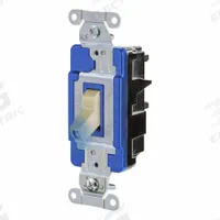 HUBBELL Wall Switch: Toggle Switch, 3-Way, Maintained, Ivory, 120/277V AC, 15 A (MPN HBL1203STILI). Key specifications — Illuminated: Yes; Voltage Rating: 120/277V AC.