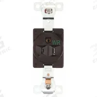 BRYANT Receptacle: Single, 5-15, Brown, 125V AC, 15 A, 2 Pole / 3 Wire (MPN 5261WR)