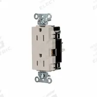 HUBBELL Receptacle: Decorator Duplex, 5-15, Light Almond, 125V AC, 15 A, 2 Pole / 3 Wire (MPN HBL2152STLA)
