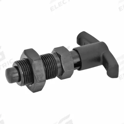 JW WINCO Indexing Plungers with T-Handle: Locking, Steel Body & Plunger - Locking T-Handle Indexing Plungers with Jam Nut