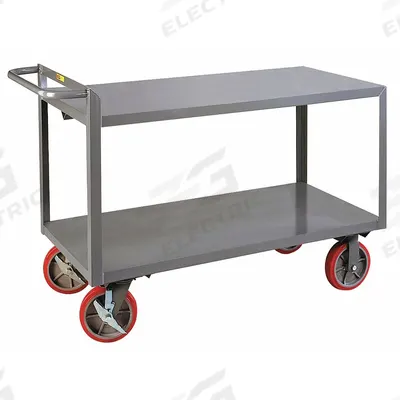 LITTLE GIANT Utility Cart: 3,600 lb, 60 in L x 30 in W Shelf, 2 Shelves, Gray - Heavy-Duty General Purpose Utility Carts