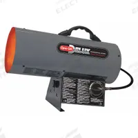 DYNA-GLO Portable Gas Torpedo Heater: 60,000 BtuH Heating Capacity Output, 1,350 sq ft Heating Area (MPN RMC-FA60DGD). Key specifications — Brand: DYNA-GLO; Key Features: Thermostat; Overall Dimensions - H x W x D: 13-1/2 in x 8-7/16 in x 19-19/64 in.