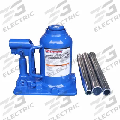 WESTWARD High-Clearance Bottle Jacks: Steel, Manual Handle, Mechanical, 12 ton Load Capacity