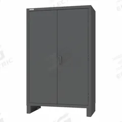 DURHAM MFG Bin Cabinet: 48 in x 24 in 78 in, 0 Shelves, 192 Bins, Yellow, Recessed/Solid, Gray, Bins (MPN HDC48-184-95). Key specifications — Bin Color: Yellow; Bin HxWxD: (48) 8 in x 15 in x 7 in; Assembled: Assembled; Cabinet Style: Bin Cabinet; Brand: DURHAM MFG; Cabinet Color: Gray; Cabinet Finish: Powder Coated; Cabinet Material: Steel.