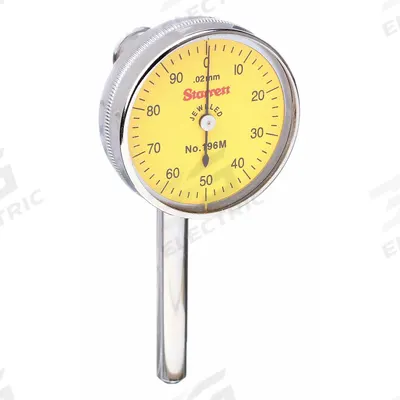 STARRETT Back Plunger Dial Indicator: 0 in to 0 mm to 5 mm, Metric, Back Plunger - Continuous Reading Flat Back Dial Indicators