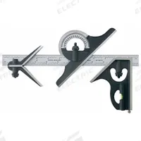 TESA BROWN & SHARPE Combination Square Set: Inch, Satin Chrome, Center/Protractor/Square, Satin, SAE (MPN 599-438-1204-1). Key specifications — attr936159: 1/64 in; attr936166: Steel; attr936169: Blade; attr934771: TESA BROWN & SHARPE; attr936157: Etched; attr969017: Center.