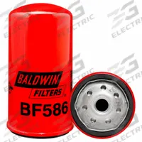 BALDWIN FILTERS Fuel Filter: Spin-On, 3 1/16 in Outside Dia, M16-1.50 Thread Size, Cellulose, BF586. Key specifications — attr1137520: BF586; attr434022: BALDWIN FILTERS; attr427730: Cellulose; attr427731: G449-B Integral Gasket; attr1017112: Buses; attr1017113: Navistar.