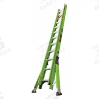 LITTLE GIANT Extension Ladder: 24 ft Ladder Size, Fiberglass, 375 lb Load Capacity, 52 lb Wt (MPN 17224). Key specifications — attr1049495: Green; attr1049493: LITTLE GIANT; attr1049496: Outriggers; attr1049511: Fixed.