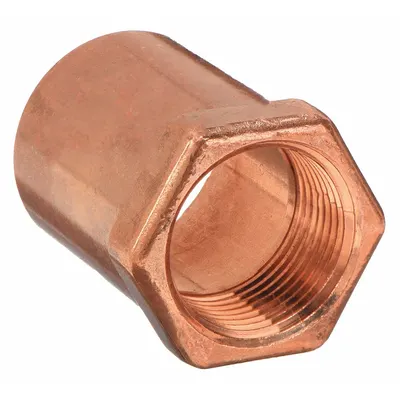 NIBCO Sweat Fitting Adapter: 1/8 in CTS x 1/4 in Pipe, Cup x FNPT - Wrot Copper Tube Fittings
