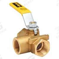 APPROVED VENDOR Manual Three-Way Ball Valve: 1/4 in, Brass, L Flow, FNPT x FNPT x FNPT, Two-Piece (MPN XV533P-4). Key specifications — Brand: APPROVED VENDOR; Handle: Lever.