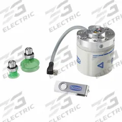 SCHMALZ Cobotic Integration Kit: ECBPMi, For UNIVERSAL ROBOTICS Brand, 1.6 lpm Max Flow Rate, 0.30 A (MPN 10.03.01.00512). Key specifications — attr1015345: 0.30 A; attr1015350: (2) Flat Suction Cup SFF-20; attr1015349: Universal Robots UR5; attr1015343: 10.03.01.00512.