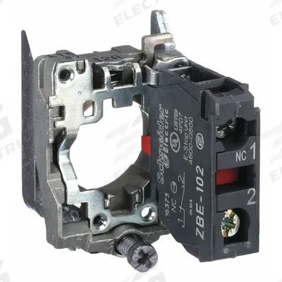 SCHNEIDER Contact Block: 22 mm Panel Mounting Size, 1NC, Momentary - Contact Blocks