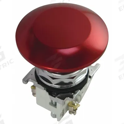 EATON Mushroom Head Push Button: Non-Illuminated, Mushroom Head Profile, Metallic - Mushroom-Head Push Buttons