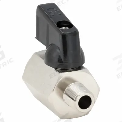 APPROVED VENDOR Manual Two-Way Ball Valve: 1/8 in, Nickel-Plated Brass, Straight, MNPT x FNPT - Mini Brass Ball Valves