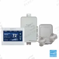 HONEYWELL HOME Wireless Thermostat Kit: Heat and Cool, Auto and Manual, 7 Day, Horizontal, Rectangle (MPN YTHX9421R5101WW/U). Key specifications — Application: Heat and Cool; Stages: 3H/2C Conventional, 4H/2C Heat Pump; Programming Capability: 7 Day; Shape: Rectangle; Terminal Designations: A; Temperature Control Range: 40° to 99°F; Changeover Type: Automatic and Manual; Brand: HONEYWELL HOME.