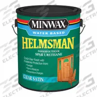 MINWAX Finish: Varnish, Exterior/Interior, Water, 1 gal Container Size, Wood, Satin, Clear, Clear (MPN 710520000). Key specifications — Brand: MINWAX; Transparency: Clear; Use Location: Exterior; Sheen: Satin; Sub-Brand: Helmsman; Color: Clear.