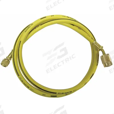 IMPERIAL Hose: 5 ft Lg, 45° Angle, Yellow, Nylon, Single Hose - Charging Hoses