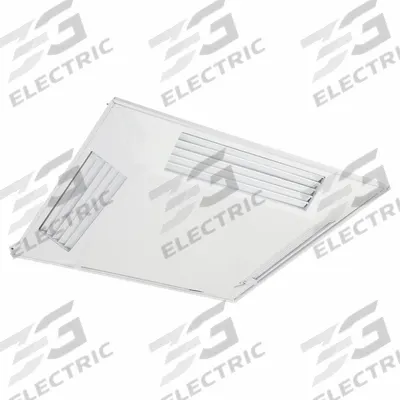 4 WAY DIFFUSER Diffuser: Ceiling, 23 in H, 23 in W, Lay-In, 12 in Duct, Steel, Side Louvered - Square Louvered Diffusers With Filters