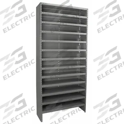 AKRO-MILS Metal Shelving: 36 in x 12 in x 79 in, 1 Sided, Open - Metal Stationary Bin Shelving Without Bins