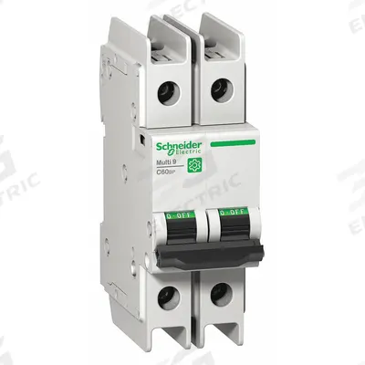 SCHNEIDER Miniature Circuit Breaker: 5 A Amps, 14kA at 120/240V AC, Screw Clamp - C-Curve, 2-Pole UL489 DIN Rail-Mount Miniature Circuit Breakers