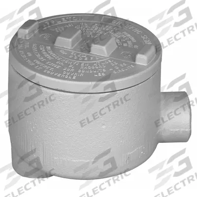 APPLETON ELECTRIC Conduit Outlet Body: Iron, GR, 2 in Trade Size, LB Body - LB Round Body - 90° Elbow Type