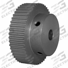 DAYTON Timing Pulley: Modified Curvilinear, Fixed, For GT Timing Belt Section, For 9 mm Belt Wd (MPN 50-3P09M6A8). Key specifications — Brand: DAYTON; Finish: Clear Anodized; For Belt Series: Powerhouse®.