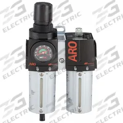 ARO Filter/Regulator/Lubricator: 1/2 in NPT, 120 cfm, 250 psi Max Op Pressure, 5 micron, 2000 Series (MPN C38341-610). Key specifications — attr109588: 2000; attr109524: ARO.
