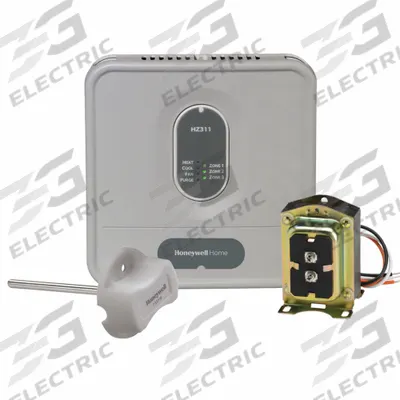 HONEYWELL HOME Control Kit: 8 1/8 in H, 8 in W, 3 Zones, Gray, 1 Cool/1 Heat - Zoning Controls