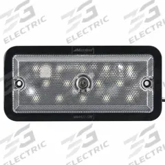MAXXIMA Vehicle Dome and Courtesy Light: Dome Light, LED, White, Rectangular, 12/24V DC (MPN M84427-SW). Key specifications — Shape: Rectangular; Brand: MAXXIMA; Electrical Connection: Blunt Cut Leads; Lighting Technology: LED; Mount Style: Surface.