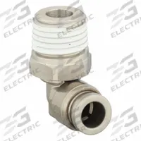 SMC Push-Fit Elbow Fitting: 6 mm OD x 1/4 in OD Size, Push-to-Connect x BSPT, Stainless Steel (MPN KQG2L06-02S). Key specifications — Brand: SMC; Thread Size A: 1/4".