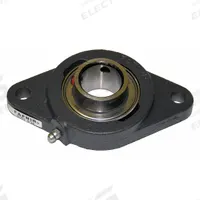 TIMKEN 2 Bolt Flange Bearing: Radial Ball, 1 11/16 in Bore, Cast Iron, Set Screws, 7 1/16 in Lg (MPN SCJT 1-11/16). Key specifications — Bore Type: Cylindrical; Brand: TIMKEN; Lubricant Material: NLGI #2 Equivalent; Mounting Bolt Size: 1/2 in; System of Measurement: Inch.