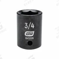 GEARWRENCH General Purpose Impact Sockets: 1/2 in Drive Size, SAE, 3/4 in Socket Size, 6-Point, Std (MPN 84506N). Key specifications — attr1215501: GEARWRENCH; attr1215515: Black Oxide; attr1215518: 3/4 in.