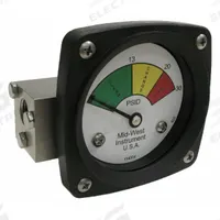 MIDWEST INSTRUMENT 3-Color Differential Pressure Indicator: 1,000 psig Max. Static Pressure, 522 (MPN 522S-030). Key specifications — Brand: MIDWEST INSTRUMENT; Accuracy: ±5% of Full Scale; Sensor Material: Buna-N; Housing Material: Stainless Steel; Transition Points: 0 psid to 13 psid (Green) / 13 psid to 20 psid (Yellow) / 20 psid to 30 psid (Red).